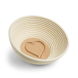 bread mould round with wooden floor heart bread weight 500 g Ø 180 mm product photo