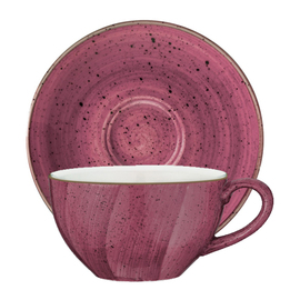 latte cup 350 ml with saucer AURA BLACKBERRY Rita porcelain with decor purple veined product photo