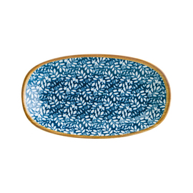 platter 238 mm x 142 mm LUPIN bonna Gourmet porcelain decor floral blue oval product photo