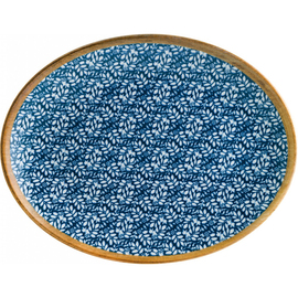 platter 360 mm x 280 mm LUPIN Moove porcelain decor floral blue oval product photo