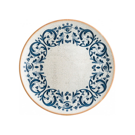 plate flat Ø 230 mm VIENTO bonna Gourmet H 20 mm white | blue with decor product photo
