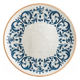 plate flat Ø 270 mm VIENTO bonna Gourmet H 30 mm white | blue with decor product photo