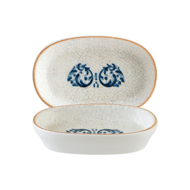 bowl VIENTO HYGGE oval 60 ml 100 mm x 60 mm H 22 mm porcelain with decor white | blue product photo
