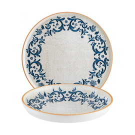 plate flat Ø 220 mm VIENTO HYGGE H 17 mm white | blue with decor product photo
