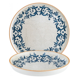 plate flat Ø 280 mm VIENTO HYGGE H 18 mm white | blue with decor product photo