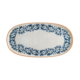 platter oval 360 mm x 160 mm VIENTO HYGGE porcelain decor white | blue product photo