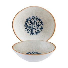 bowl VIENTO Vago oval 470 ml 180 mm x 162 mm H 55 mm porcelain with decor white | blue product photo