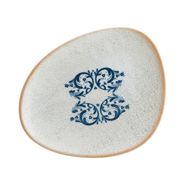 plate flat 190 mm x 153 mm VIENTO Vago white | blue with decor product photo