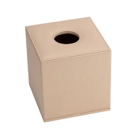 cosmetic tissue box SHAPE square leatherette beige product photo