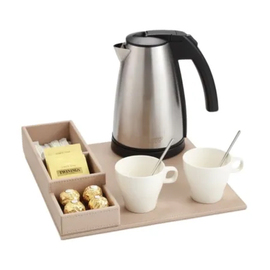 welcome tray SNAP beige with kettle 1 l | condiment box product photo