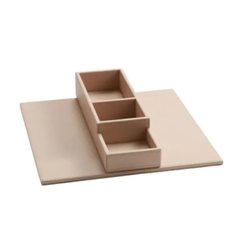 welcome tray SNAP leatherette beige with ingredient container | 320 mm x 320 mm product photo