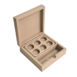 coffee capsule box STORE leatherette beige product photo