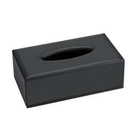 cosmetic tissue box SWEEP rectangular leatherette black product photo S