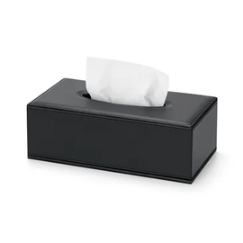cosmetic tissue box SWEEP rectangular leatherette black product photo