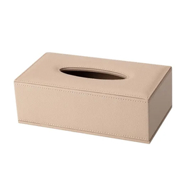 cosmetic tissue box SWEEP rectangular leatherette beige product photo S