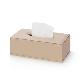cosmetic tissue box SWEEP rectangular leatherette beige product photo