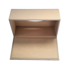 cosmetic tissue box SWEEP rectangular leatherette beige product photo S