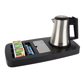 welcome tray B-TRAY-SENSE ABS black with electric kettle STAR-EUR product photo