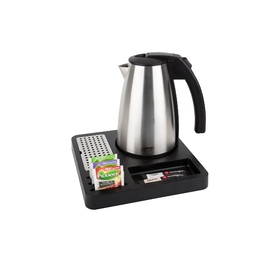 welcome tray SQUARE ABS black with electric kettle STYLE-EUR product photo