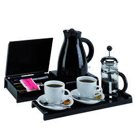 welcome tray Avantgarde black with kettle 0.9 l 405 mm  x 205 mm product photo