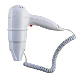 hotel safety hairdryer CLASSIC for wall mounting white 1200 watts product photo
