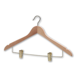 clothes hanger wood brass  | hook | clips product photo