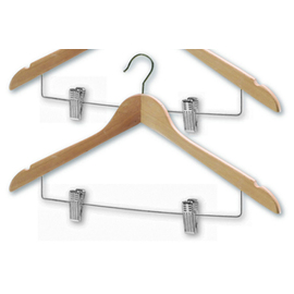 clothes hanger wood chromium  | hook | clips product photo