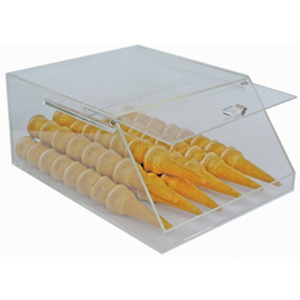 CLEARANCE | ice cream cone box suitable for 90 - 120 ice cream cones acrylic glass 330 mm x 450 mm H 195 mm product photo