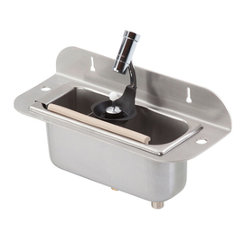 ice cream scoop rinser for wall mounting Silver WATERSTOP Unlimited with sieve plate | drainage hanger | 354 mm x 137 mm H 60 mm | holder product photo