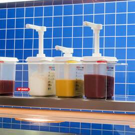 Sauce dispenser/pump dispenser, GN 1/4, capacity 4.3 liters product photo  S
