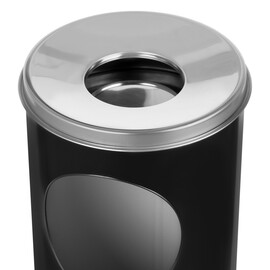 Standing ashtray with wastepaper basket, black product photo  S
