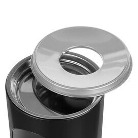 Standing ashtray with wastepaper basket, black product photo  S