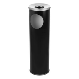 Standing ashtray with wastepaper basket, black product photo  S