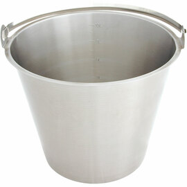 Stainless steel bucket, without bottom hoop, with measuring scale, 7 liters product photo