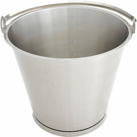Stainless steel bucket, with base hoops, with graduations, stackable, 10 liters product photo