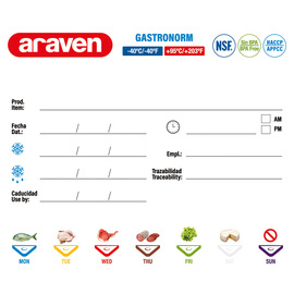 ARAVEN Gastronorm container with lid, polypropylene, GN 1/6 (100 mm) product photo  S