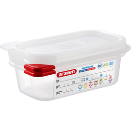 ARAVEN Gastronorm container with lid, polypropylene, GN 1/9 (65 mm) product photo