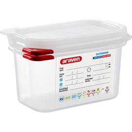 ARAVEN Gastronorm container with lid, polypropylene, GN 1/9 (100 mm) product photo