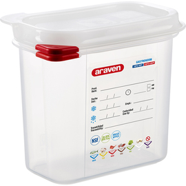 ARAVEN Gastronorm container with lid, polypropylene, GN 1/9 (150 mm) product photo