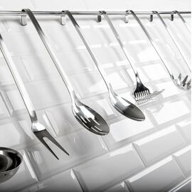 Monoblock serving spoon perforated, handle length 40 cm product photo  S