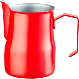 Milk jug made of stainless steel, enamelled, red, 0.45 L product photo