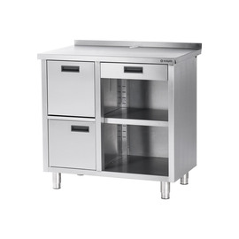 Work table for coffee machine, with upstand, 1000 x 700 x 1000 mm (W x D x H) product photo