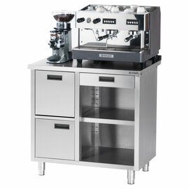 Work table for coffee machine, with upstand, 1000 x 700 x 1000 mm (W x D x H) product photo  S