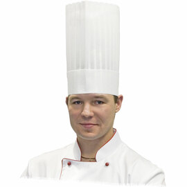 Nino Cucino chef's hat, white, pleated, 100% nonwoven fabric, H. 25 cm product photo