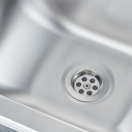 Knee-operated hand wash basin, including faucet and soap dispenser, wall-mounted, 400 mm x 330 mm x 570 mm (W x D x H) product photo  S