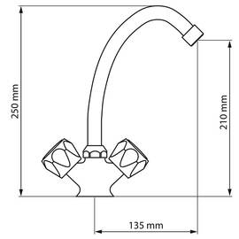 Mixer tap, single-hole installation, two mixing valves product photo  S