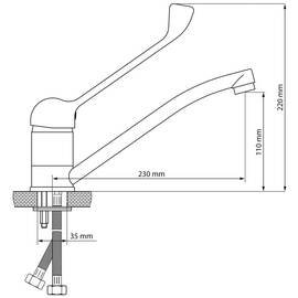 Mixer tap, single-hole installation, single-lever mixer product photo  S