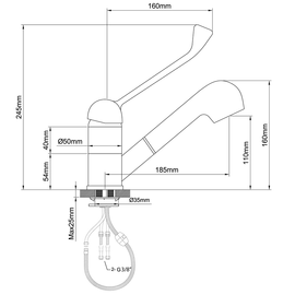 Mixer tap with shower head, single-hole installation, single-lever mixer product photo  S