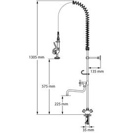 Dishwasher spray with mixer tap from Stalgast, single-hole installation, with faucet, two mixing valves product photo  S