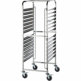 Tray trolley made of stainless steel, suitable for 14 x GN 1/2, 590 x 670 x 1735 mm (W x D x H) product photo